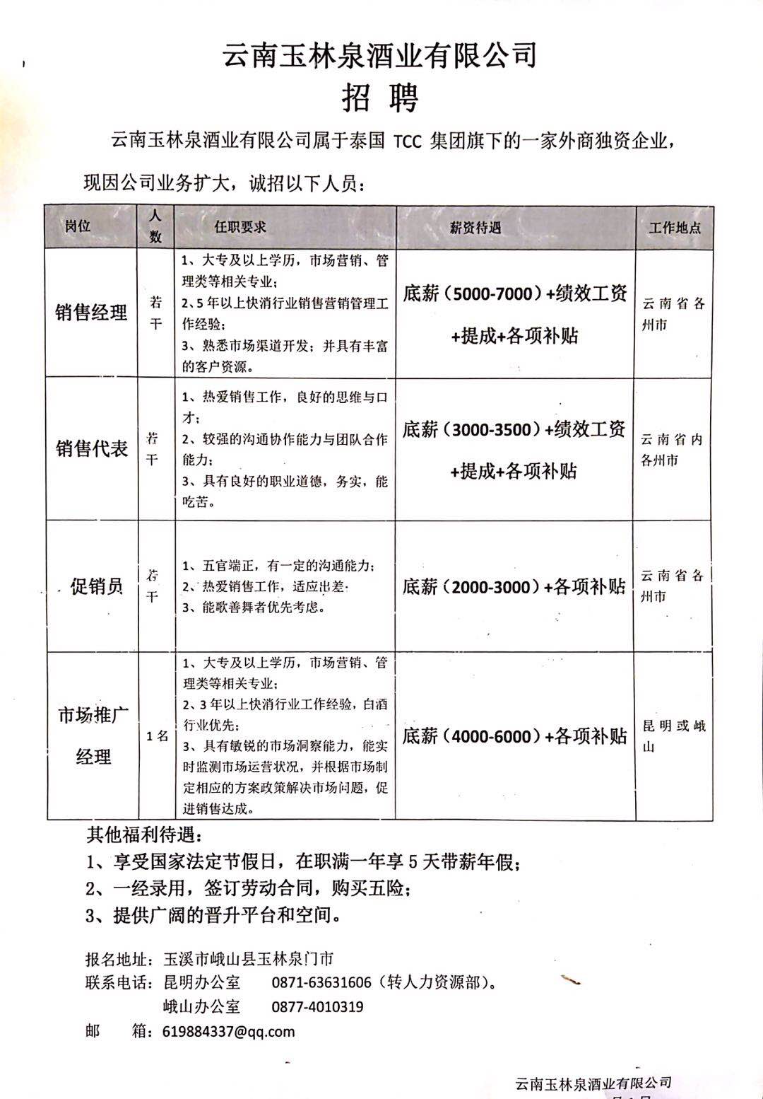 泸西兰益酒厂最新招聘启事